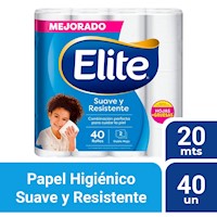 Papel Higiénico Elite Suave y Resistente 40 un 20 mts